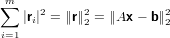 ∑m
    |ri|2 = ∥r∥22 = ∥Ax − b∥22
 i=1
