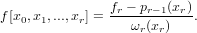 f[x0,x1,...,xr] = fr −-pr−-1(xr).
                  ωr(xr)
