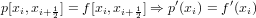                         ′      ′
p[xi,xi+ 12] = f[xi,xi+12] ⇒ p(xi) = f(xi)
