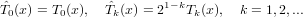  ˆ             ˆ       1− k
T0(x) = T0(x), Tk(x) = 2   Tk(x),  k = 1,2,...
     