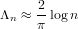 Λ  ≈ 2-logn
 n   π
