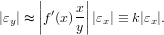      ||      ||
|εy|  ||f′(x)x-|||εx| ≡ k|εx|.
          y
