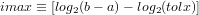 imax ≡ [log2(b− a)− log2(tolx)]
