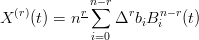   (r)       rn∑− r  r   n−r
X   (t) = n-    Δ biB i  (t)
             i=0
