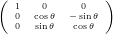 (              )
   10 c0osθ  − s0inθ
   0 sinθ   cosθ