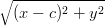 ∘ -------------
  (x − c)2 + y2