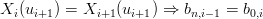 Xi(ui+1) = Xi+1 (ui+1) ⇒  bn,i−1 = b0,i

