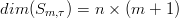 dim (Sm,τ) = n × (m  + 1)
