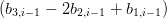 (b     − 2b     + b    )
  3,i−1     2,i−1    1,i−1