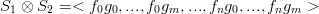 S1 ⊗ S2 =<  f0g0,...,f0gm,...,fng0,...,fngm  >
