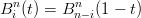 Bn (t) = Bn  (1 − t)
  i       n−i
