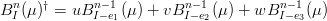   n          n−1          n−1          n−1
B I(μ)† = uB I−e1(μ) + vBI− e2(μ) + wB I−e3(μ)
