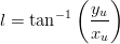           (   )
l = tan− 1  yu-
            xu
