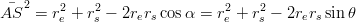 AS2  = r2+  r2− 2rers cosα = r2 + r2 − 2rerssinθ
        e    s                e    s
