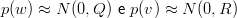 p(w ) ≈ N (0,Q ) e p(v) ≈ N (0,R)
