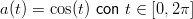 a(t) = cos(t) con t ∈ [0,2π ]

