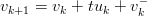 vk+1 = vk + tuk + v−k
