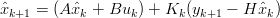 ˆxk+1 = (A ˆxk + Buk ) + Kk (yk+1 − H ˆxk)
